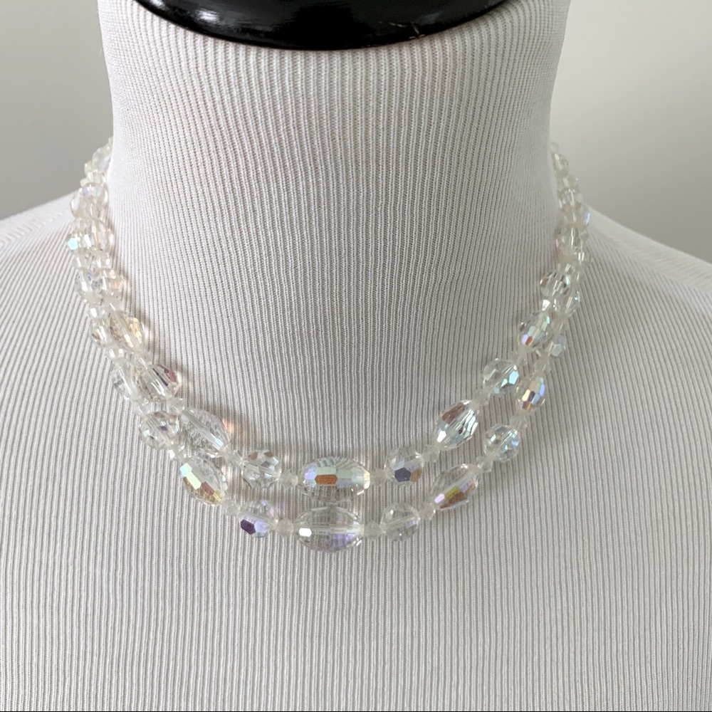 Vintage Faux Crystal Beaded Adjustable Necklace